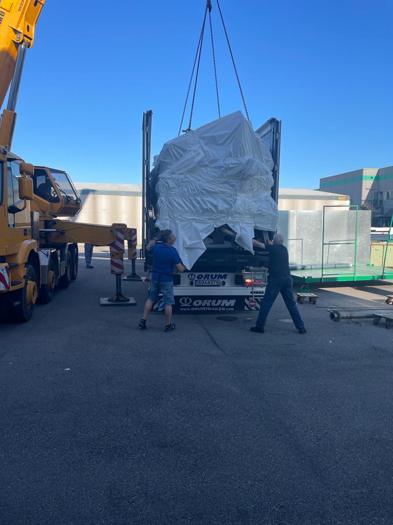 Industrial machine logistics and lifting coordination