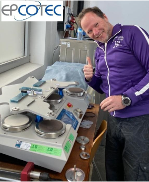 Thomas working hands-on with an EPCOTEC development apparatus
